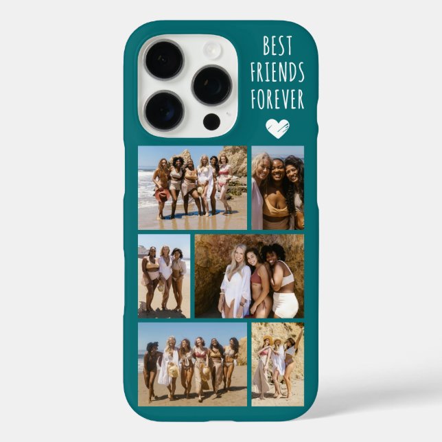 Best Friends Forever 6 Photo Teal Case-Mate iPhone Case (Back)
