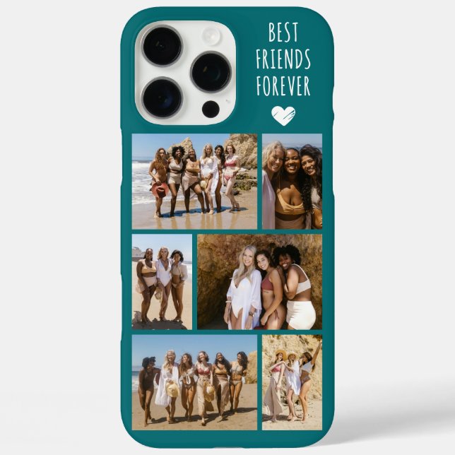 Best Friends Forever 6 Photo Teal Case-Mate iPhone Case (Back)