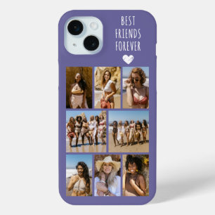 Best Friends Forever 8 Photo Purple iPhone 15 Mini Case