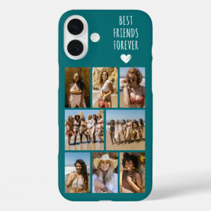 Best Friends Forever 8 Photo Teal iPhone 16 Plus Case