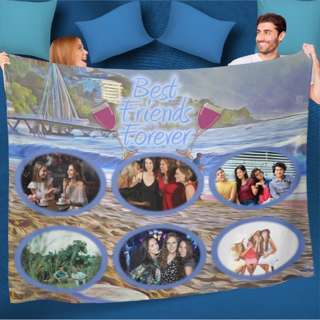 Best Friends Forever Beach 786 Fleece Blanket (Creator Uploaded)