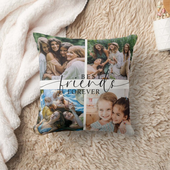 Best Friends Forever Besties Gift | Photo Collage Cushion (Blanket)