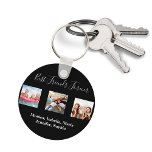 Best friends forever BFF custom photo names black Key Ring<br><div class="desc">A gift for your best friend(s) for birthdays,  Christmas or a special event. White text: Best Friends Forever,  written with a trendy hand lettered style script. Personalize and use your own photos and names.</div>