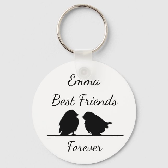 Best Friends Forever, BFF Cute Birds Key Ring (Front)