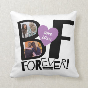 Best Friends Forever BFF Cute Modern Photo Cushion