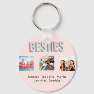Best friends forever BFF photo rose gold silver Key Ring