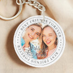 Best Friends Forever BFF Simple Modern Photo Key Ring<br><div class="desc">This simple and classic design is composed of serif typography and add a custom photo. "Best Friends Forever" circles the photo of your friends</div>