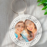 Best Friends Forever BFF Simple Modern Photo Key Ring<br><div class="desc">This simple and classic design is composed of serif typography and add a custom photo. "Best Friends Forever" circles the photo of your friends</div>