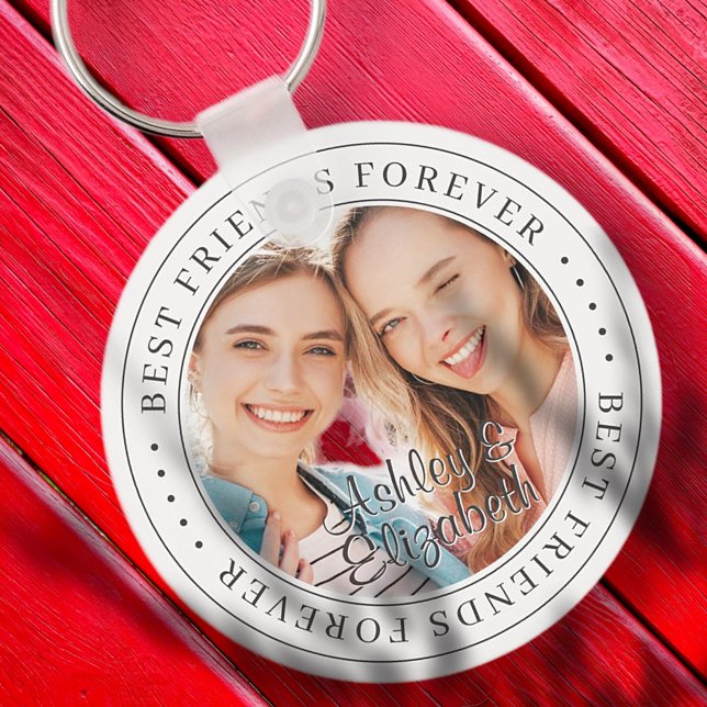 Best Friends Forever BFF Simple Modern Photo Key Ring (Creator Uploaded)
