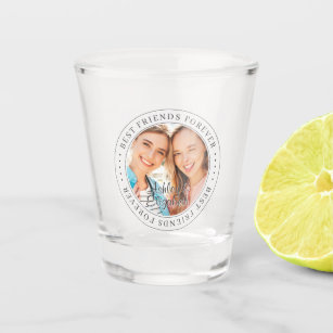 Best Friends Forever BFF Simple Modern Photo Shot Glass