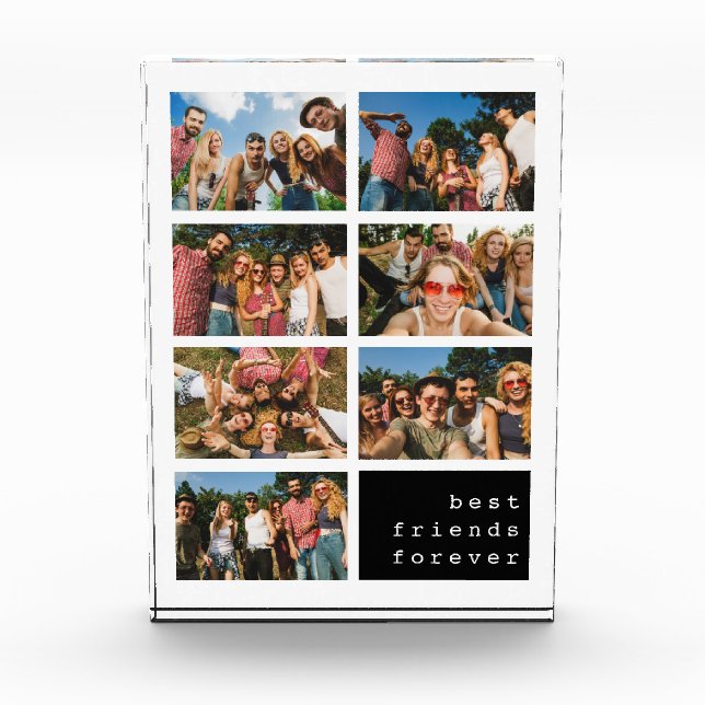 Best Friends Forever Black Collage  Photo Block (Front)