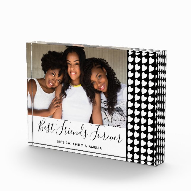 Best Friends Forever Black Heart Friend Photo Block (Right)