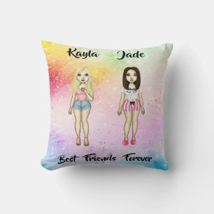 Best Friends Forever Blonde Brunette Colour Splash Cushion