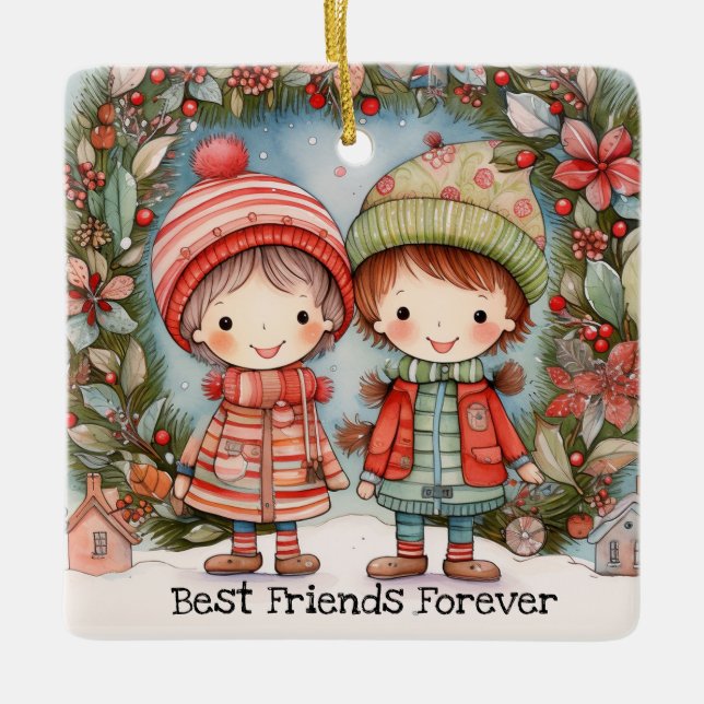 Best Friends Forever  Ceramic Ornament (Front)