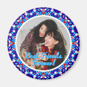 Best Friends Forever Christmas Photo Gift Magnet