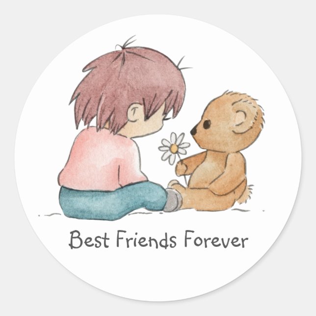 Best Friends Forever Classic Round Sticker (Front)