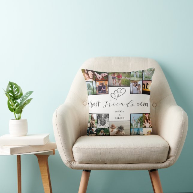  Best Friends Forever Custom 18-Photo Collage  Cushion (Chair)