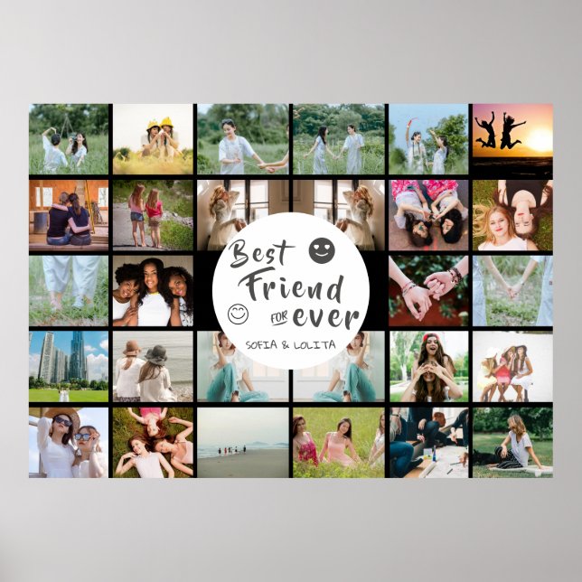 Best Friends Forever Custom 28-Photo Collage  Poster (Front)