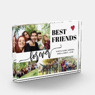 Best friends forever custom names collage photo block