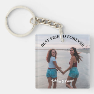Best Friends Forever Custom Photo and Name Key Ring
