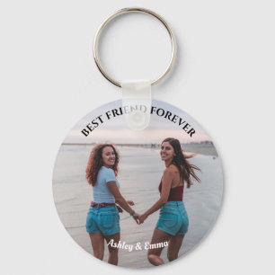 Best Friends Forever Custom Photo and Name Key Ring