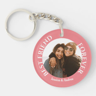 Best Friends Forever Custom Photo and Name  Keycha Key Ring