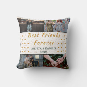 Best Friends Forever Custom Photo Collage Pillow