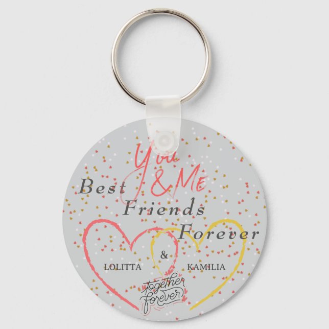 Best Friends Forever Custom Photo Keychain  (Front)