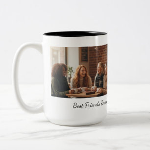 Best Friends Forever Custom Photo Personalized Cof Two-Tone Coffee Mug