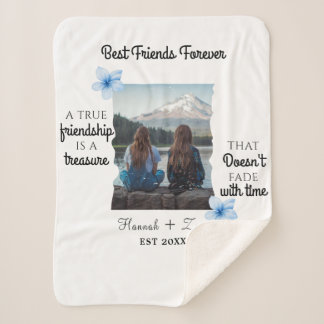 Best Friends Forever Custom Photo Sherpa Blanket