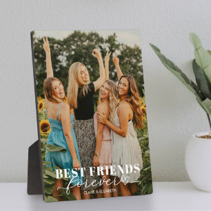 Best Friends Forever Custom Script Photo and Text Plaque