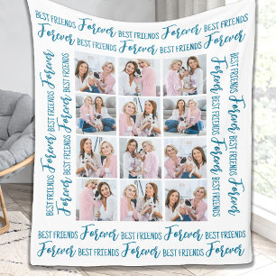 Best Friends Forever Customised 12 Photo Collage Fleece Blanket
