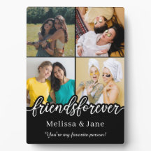 best friends forever cute 4 photos collage Black