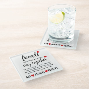 Best Friends Forever Friendship Day Glass Coaster