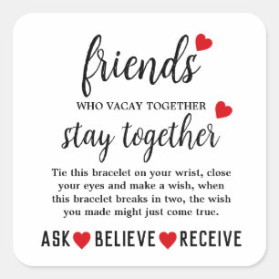 Best Friends Forever Friendship Day Square Sticker
