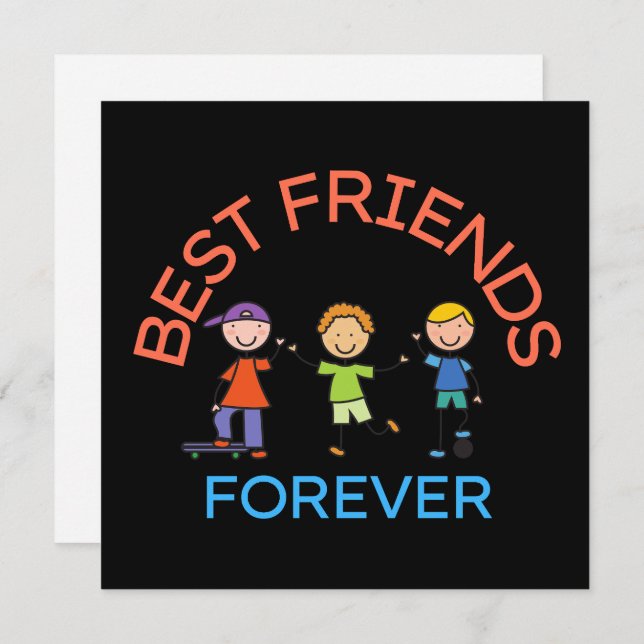 BEST FRIENDS FOREVER, FRIENDSHIP, FRIEND DAY INVITATION (Front/Back)