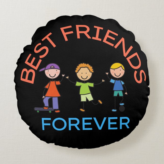 BEST FRIENDS FOREVER, FRIENDSHIP, FRIEND DAY ROUND CUSHION (Front)