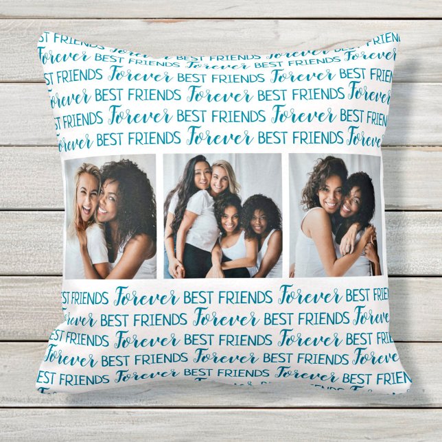 Best Friends Forever Friendship Photo Collage Cushion (Creator Uploaded)