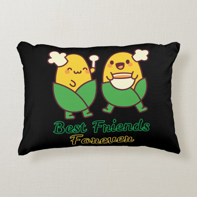 BEST FRIENDS FOREVER, FUNNY, GIFTS, BEST FRIEND DECORATIVE CUSHION (Front)