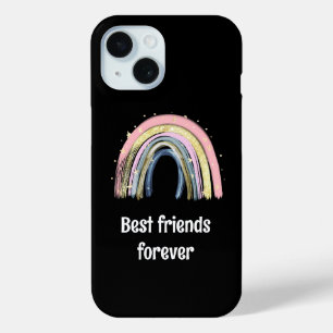 Best friends forever gold rainbow stars  iPhone 15 case