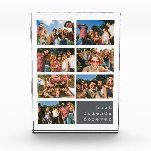 Best Friends Forever Grey Collage Photo Block