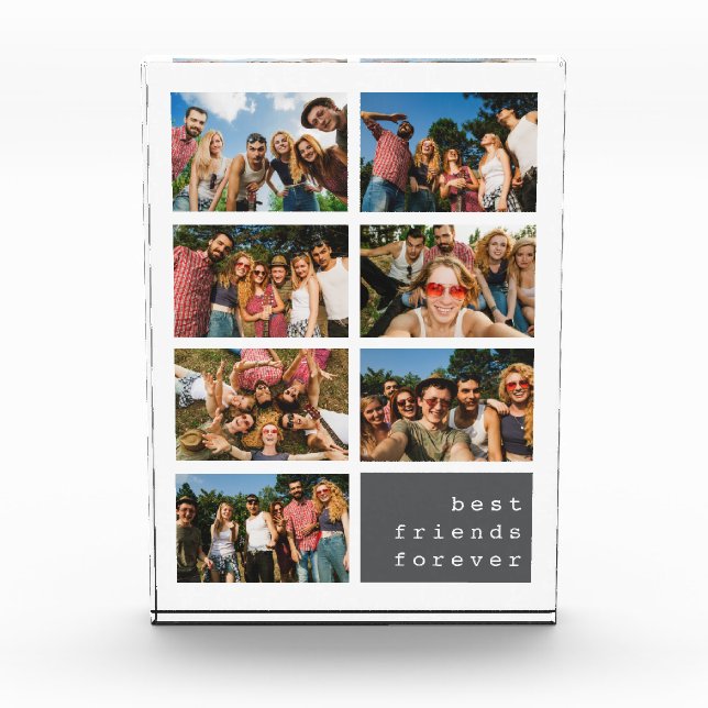 Best Friends Forever Grey Collage  Photo Block (Front)