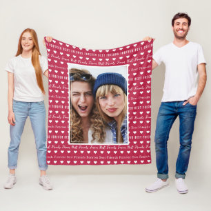 Best Friends Forever Heart Photo Fleece Blanket