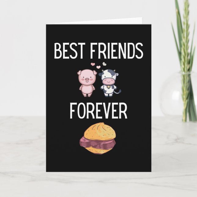 Best friends forever Leberkäs Pig Cow Meatloaf Card (Front)