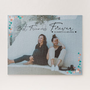 Best Friends Forever   Modern BFF Minimal Photo Jigsaw Puzzle