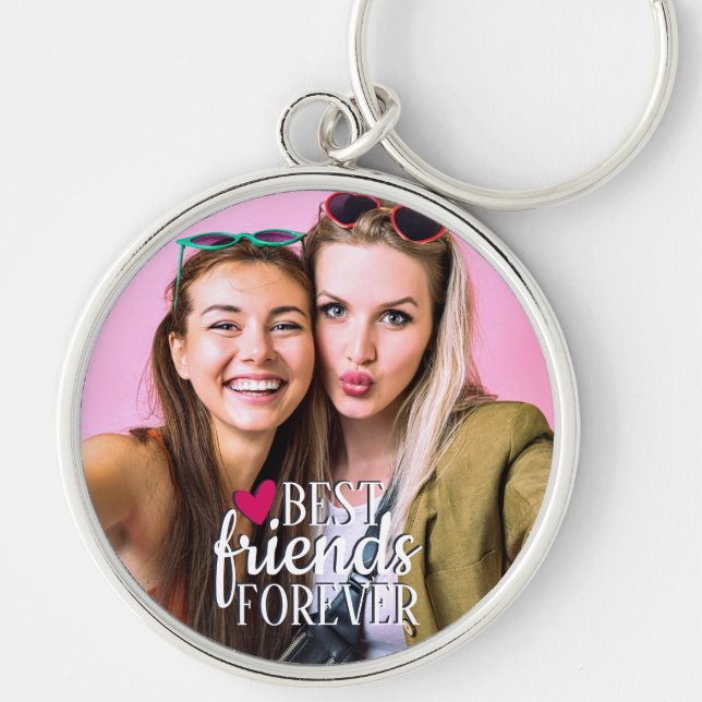 Best friends forever modern BFF photo Key Ring (Front)