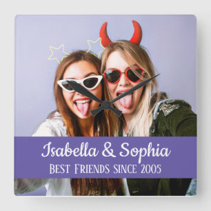 Best friends forever modern BFF photo Square Wall Clock
