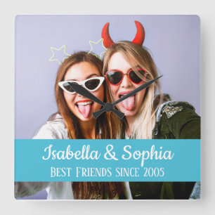Best friends forever modern BFF photo Square Wall Clock