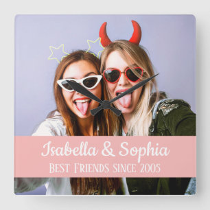 Best friends forever modern BFF photo Square Wall Clock