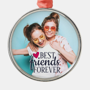 Best friends forever modern BFF photo trendy Metal Metal Ornament